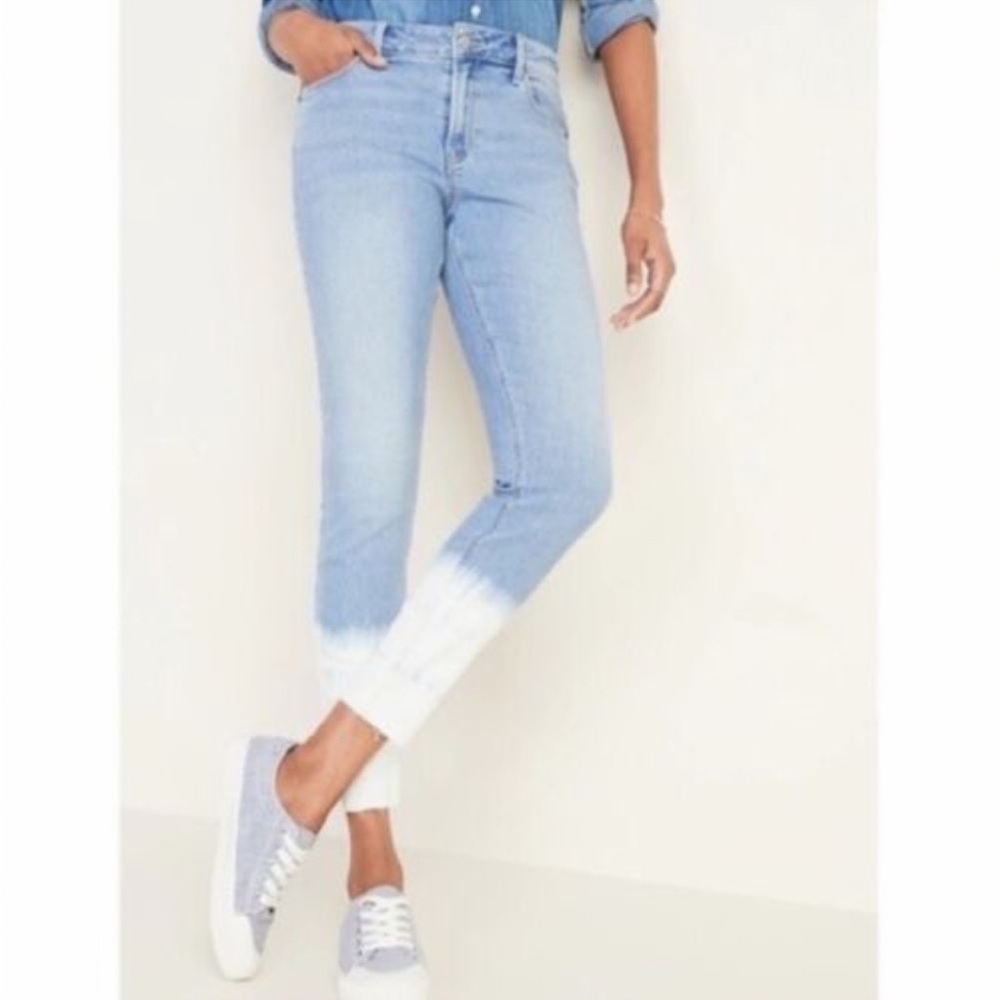 Old Navy Mid-Rise Dip-Dye Rockstar Skinny Jeans sz6
